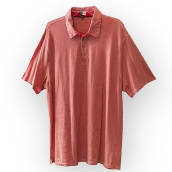 Saks Fifth Avenue Other - Saks Fifth Avenue Threads Men's Red Thin Stripe Polo Shirt XL